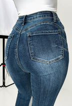 Jeans ajustados Amelie azul medio elásticos con efecto push-up.