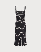 Vestido midi de punto con dobladillo de sirena Black Wave
