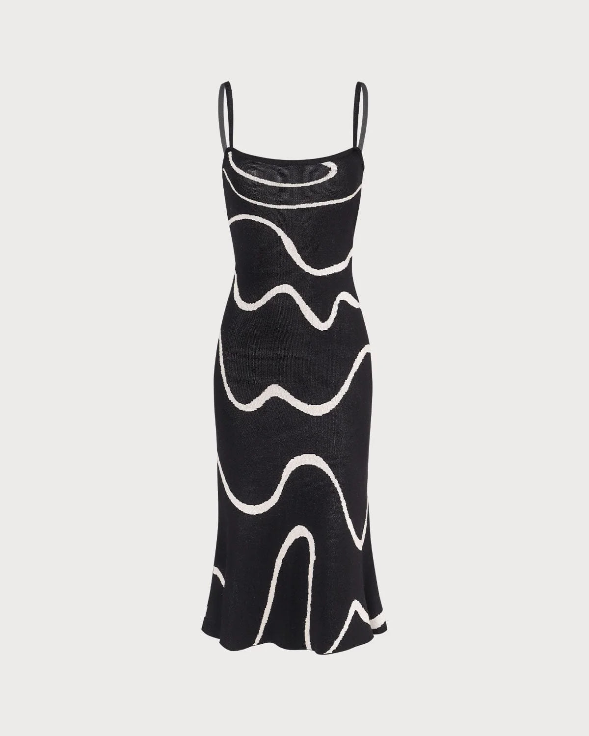 Vestido midi de punto con dobladillo de sirena Black Wave